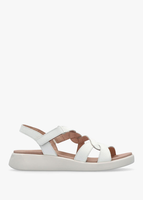 Cordelia Twist Off Leather Sandals in White