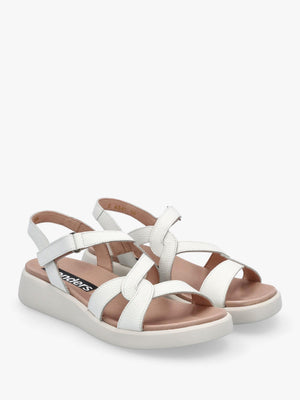 Cordelia Twist Off Leather Sandals in White