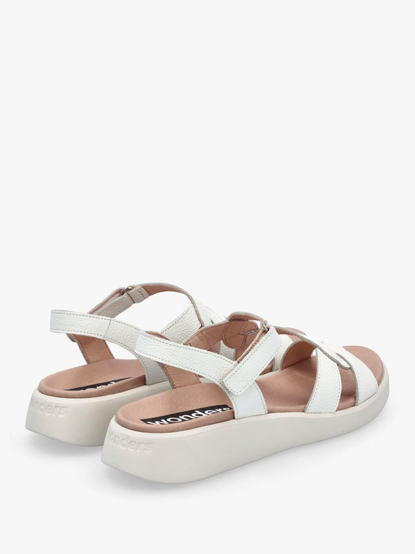 Cordelia Twist Off Leather Sandals in White