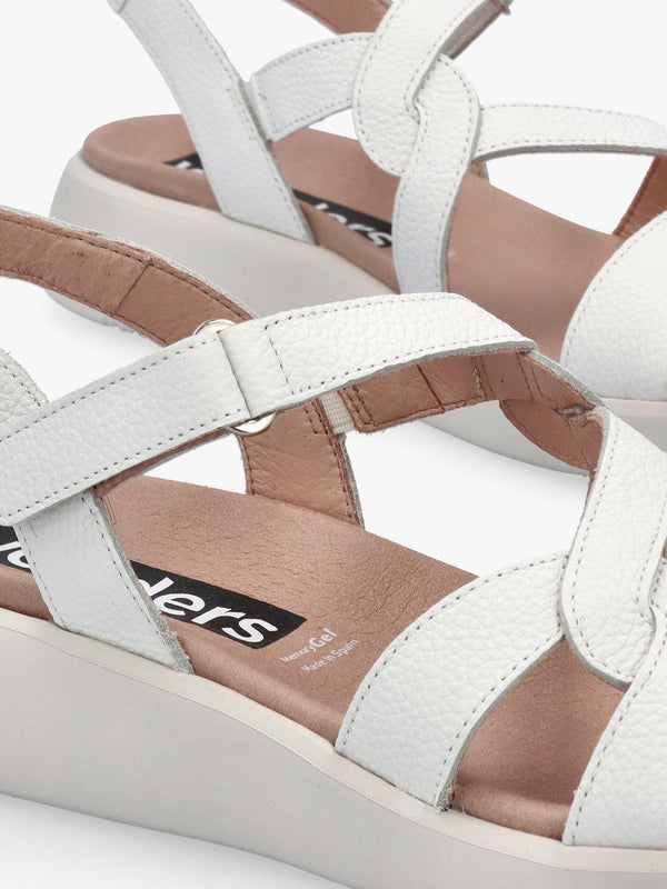 Cordelia Twist Off Leather Sandals in White