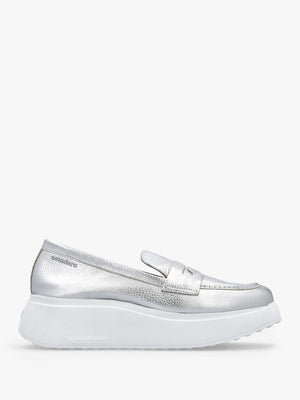 Estela Silver Leather Chunky Loafers