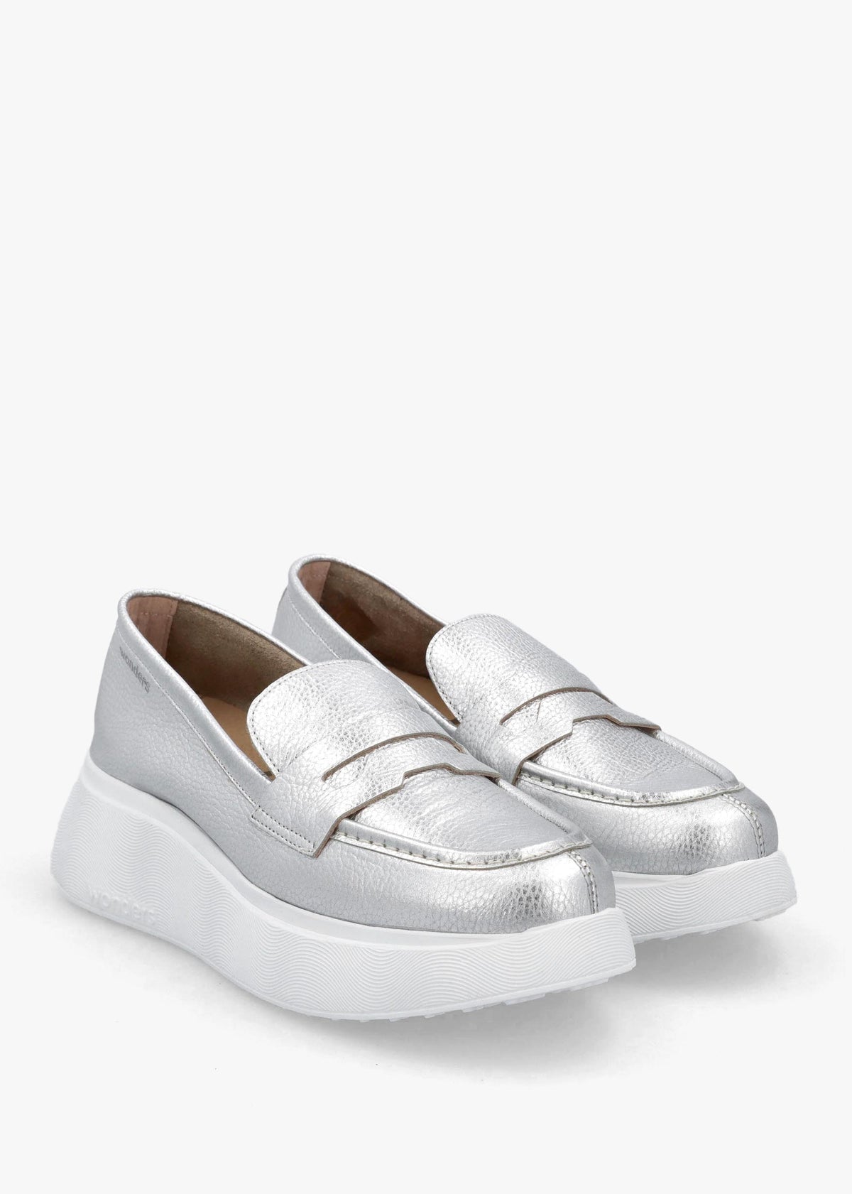 Estela Silver Leather Chunky Loafers