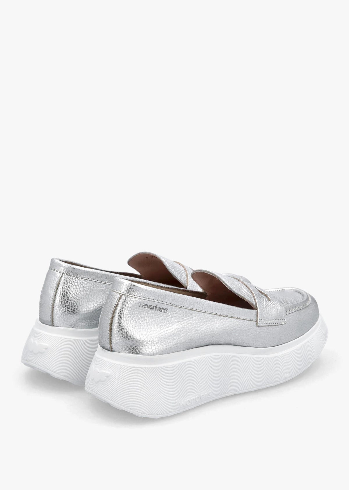 Estela Silver Leather Chunky Loafers