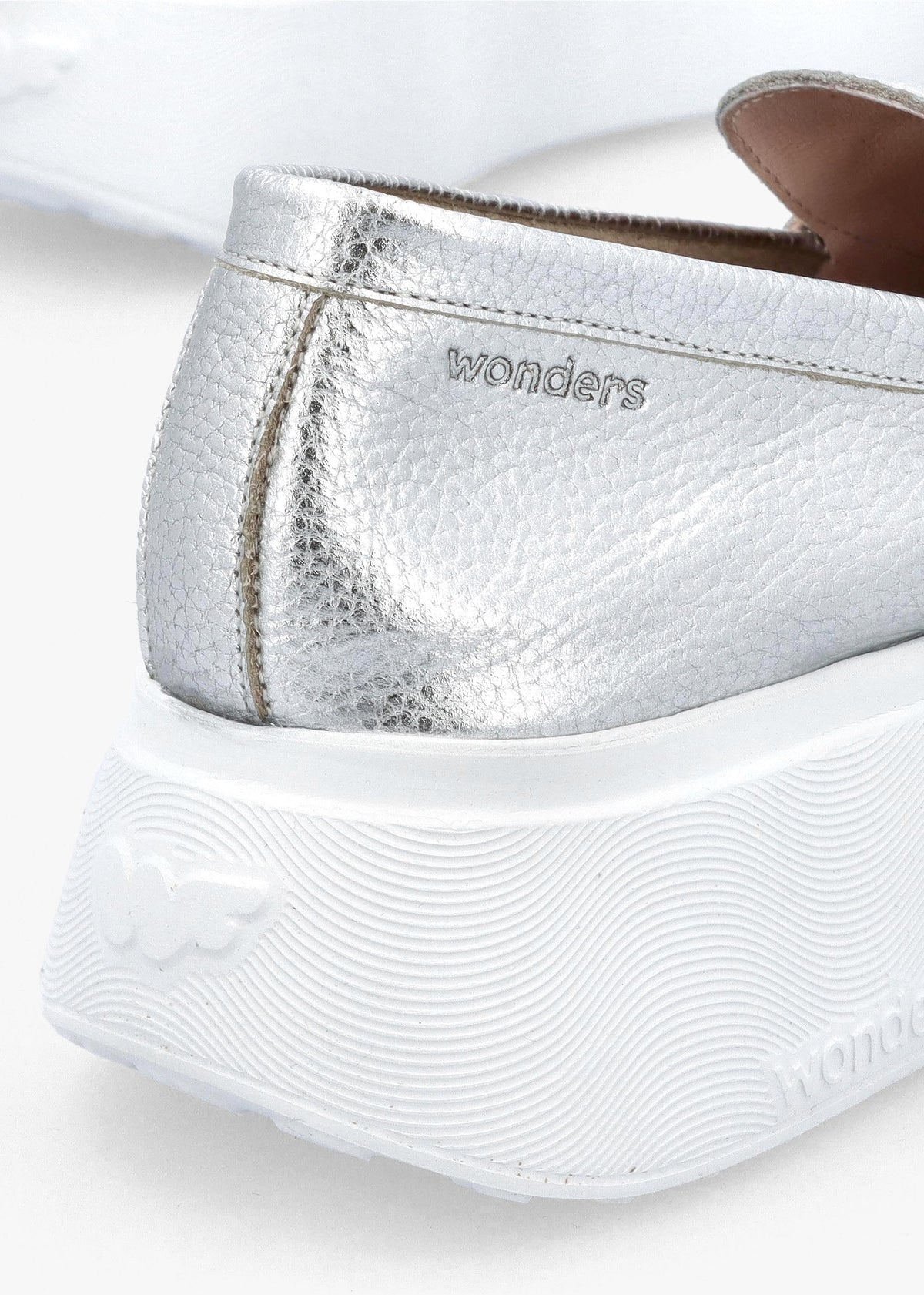 Estela Silver Leather Chunky Loafers