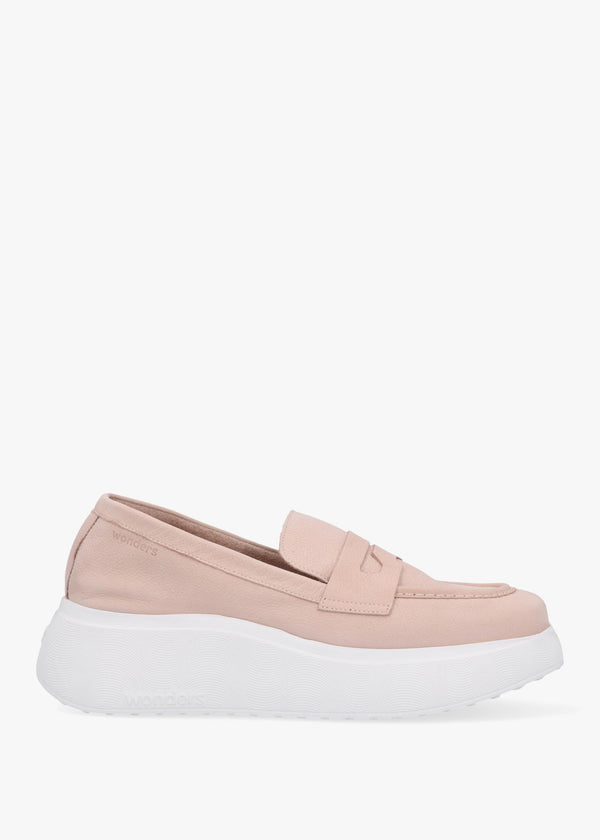 Estela Nude Nubuck Leather Chunky Loafers