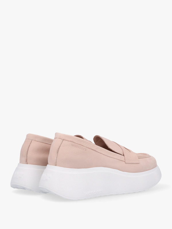 Estela Nude Nubuck Leather Chunky Loafers