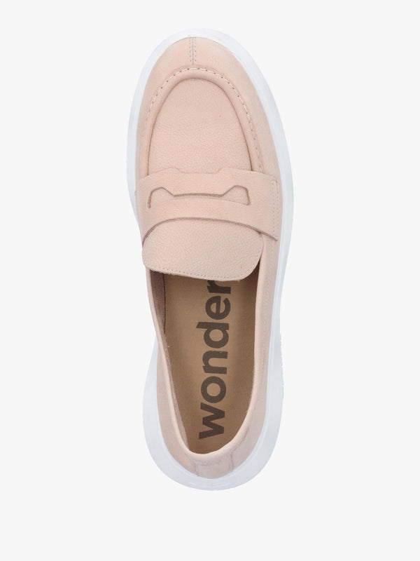 Estela Nude Nubuck Leather Chunky Loafers