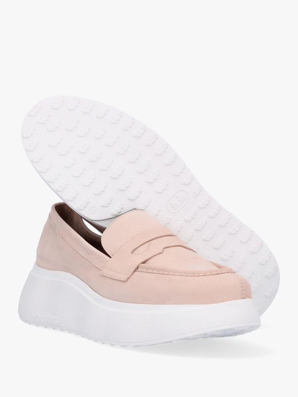 Estela Nude Nubuck Leather Chunky Loafers