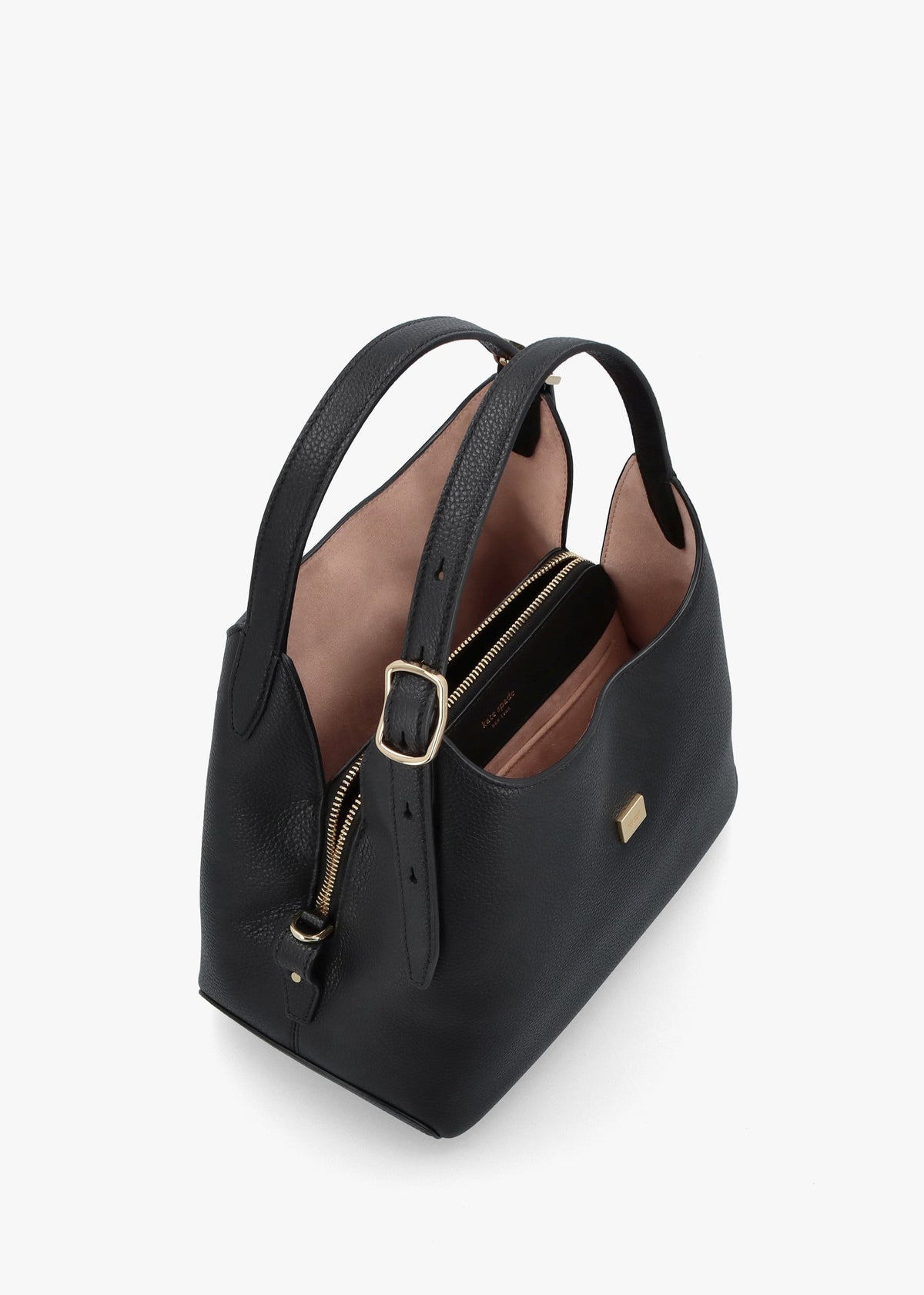Deco Black Leather Cross-Body Tote Bag