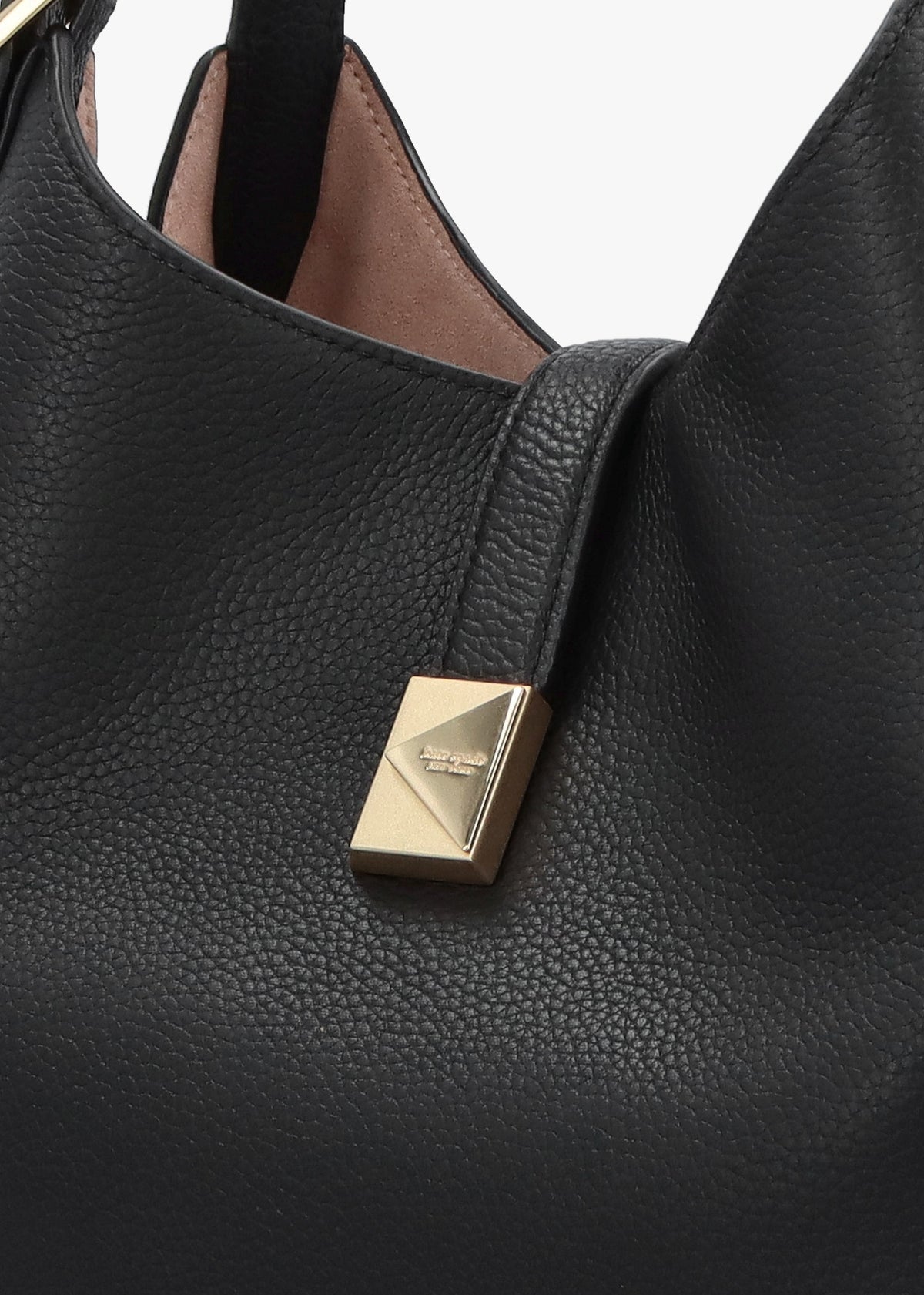 Deco Black Leather Cross-Body Tote Bag