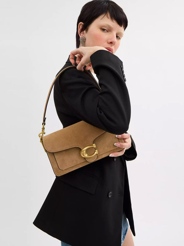 Tabby 26 Sand Suede Shoulder Bag