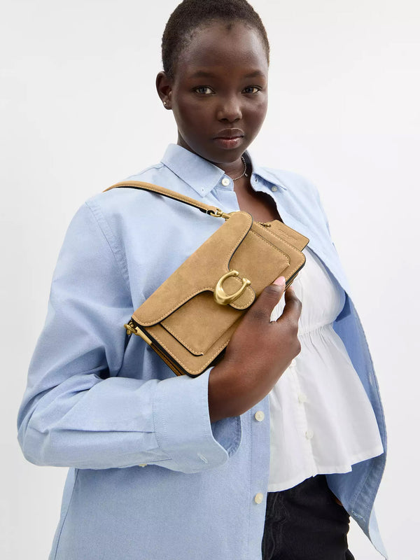 Tabby 20 Sand Suede Shoulder Bag