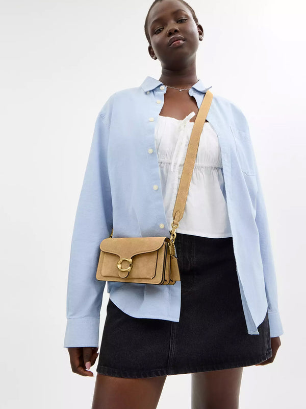 Tabby 20 Sand Suede Shoulder Bag