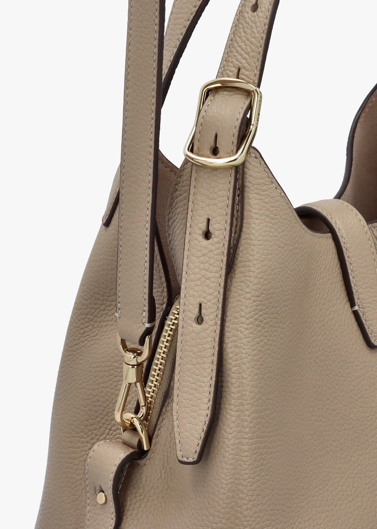 Deco Timeless Taupe Leather Cross-Body Tote Bag
