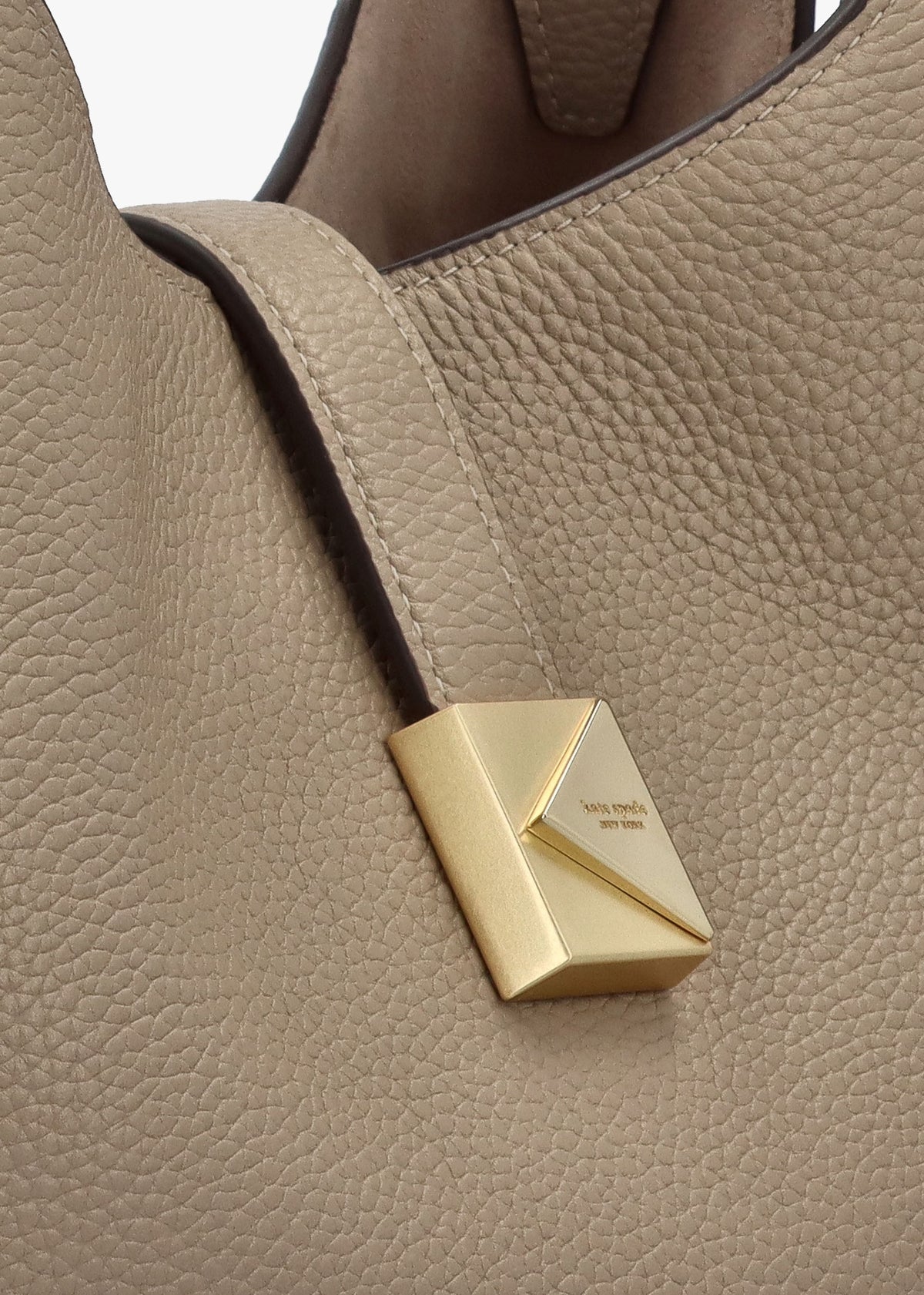 Deco Timeless Taupe Leather Cross-Body Tote Bag