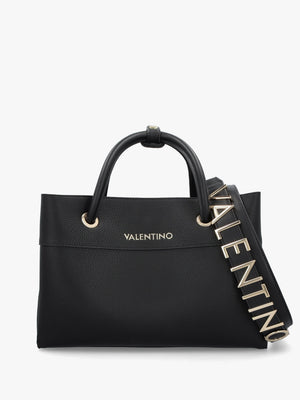 Alexia Black Logo Strap Tote Bag