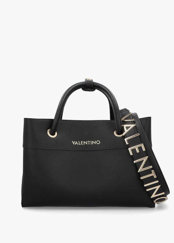 Alexia Black Logo Strap Tote Bag