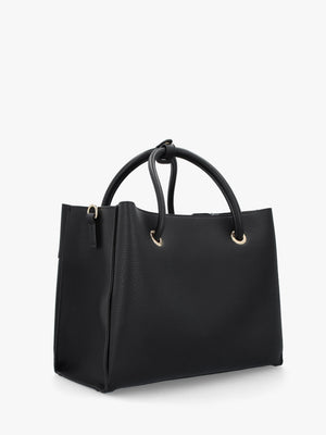 Alexia Black Logo Strap Tote Bag