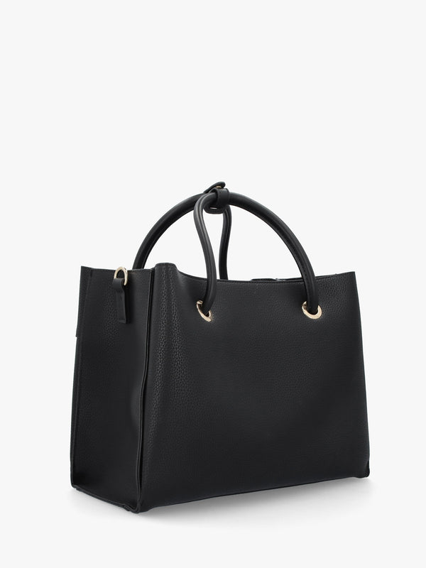 Alexia Black Logo Strap Tote Bag