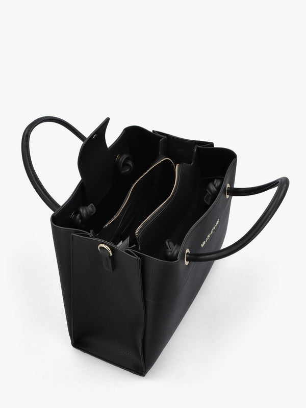 Alexia Black Logo Strap Tote Bag