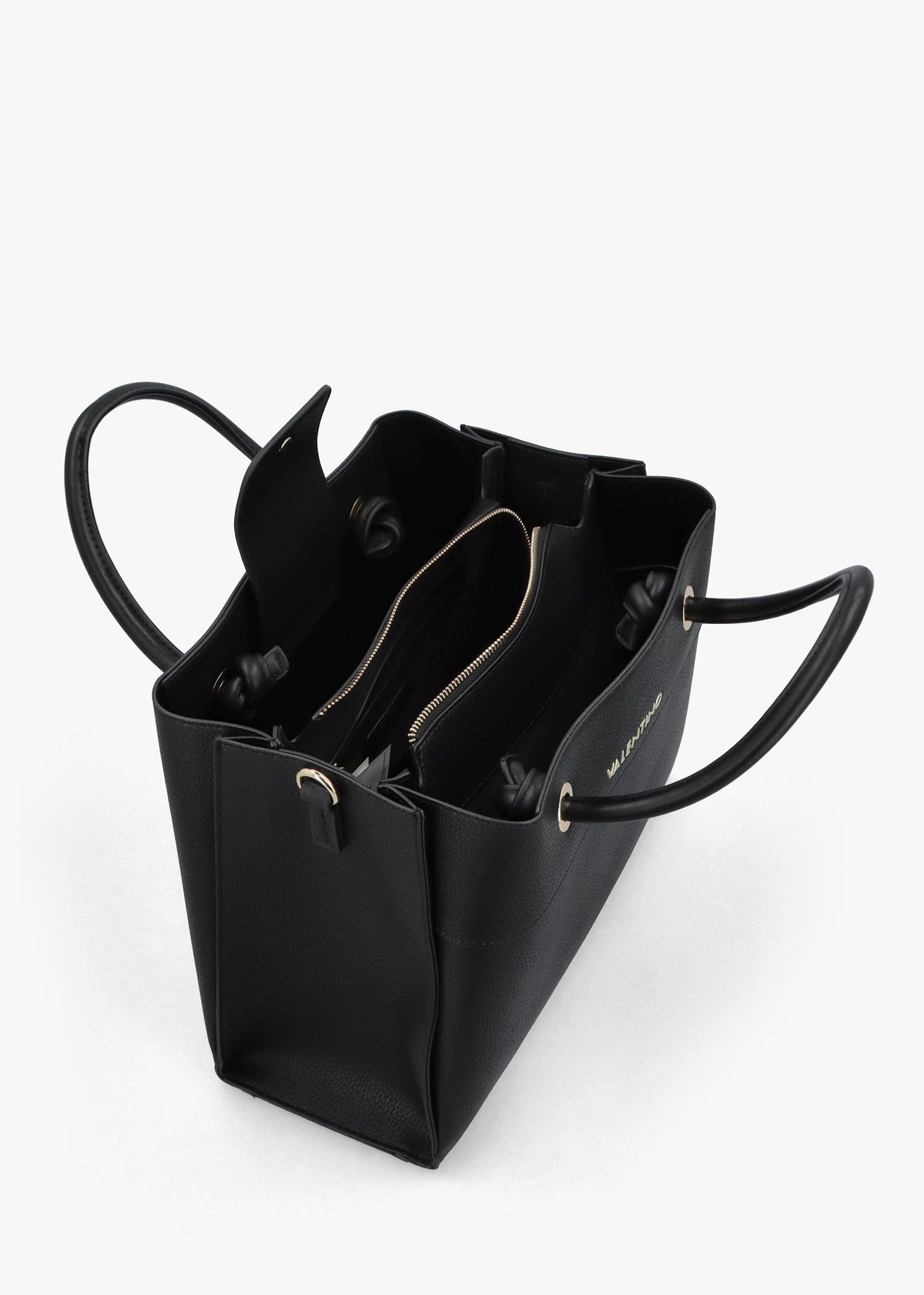 Alexia Black Logo Strap Tote Bag