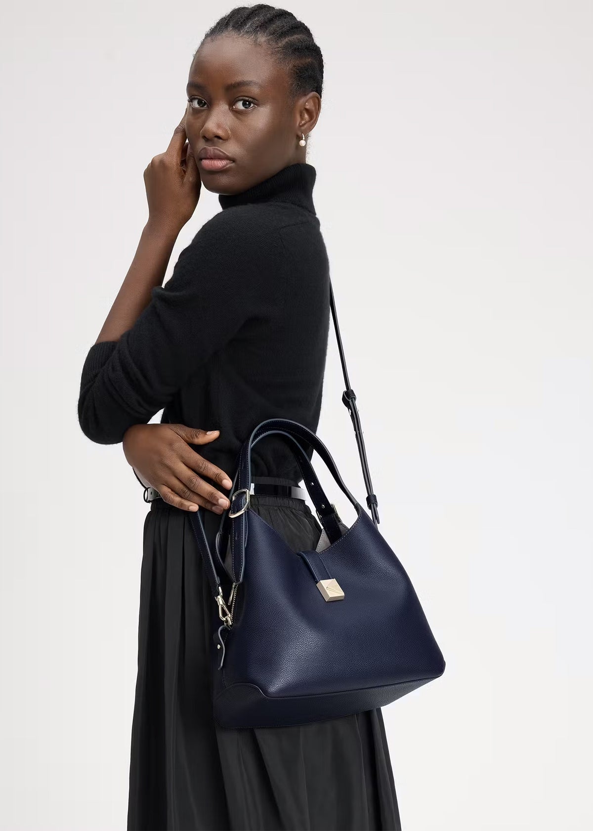 Deco Parisian Leather Cross-Body Tote Bag