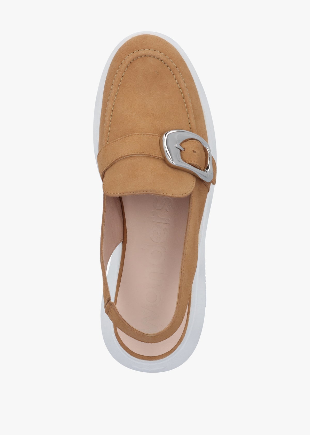 Acalia Tan Suede Chunky Low Wedge Sling Backs