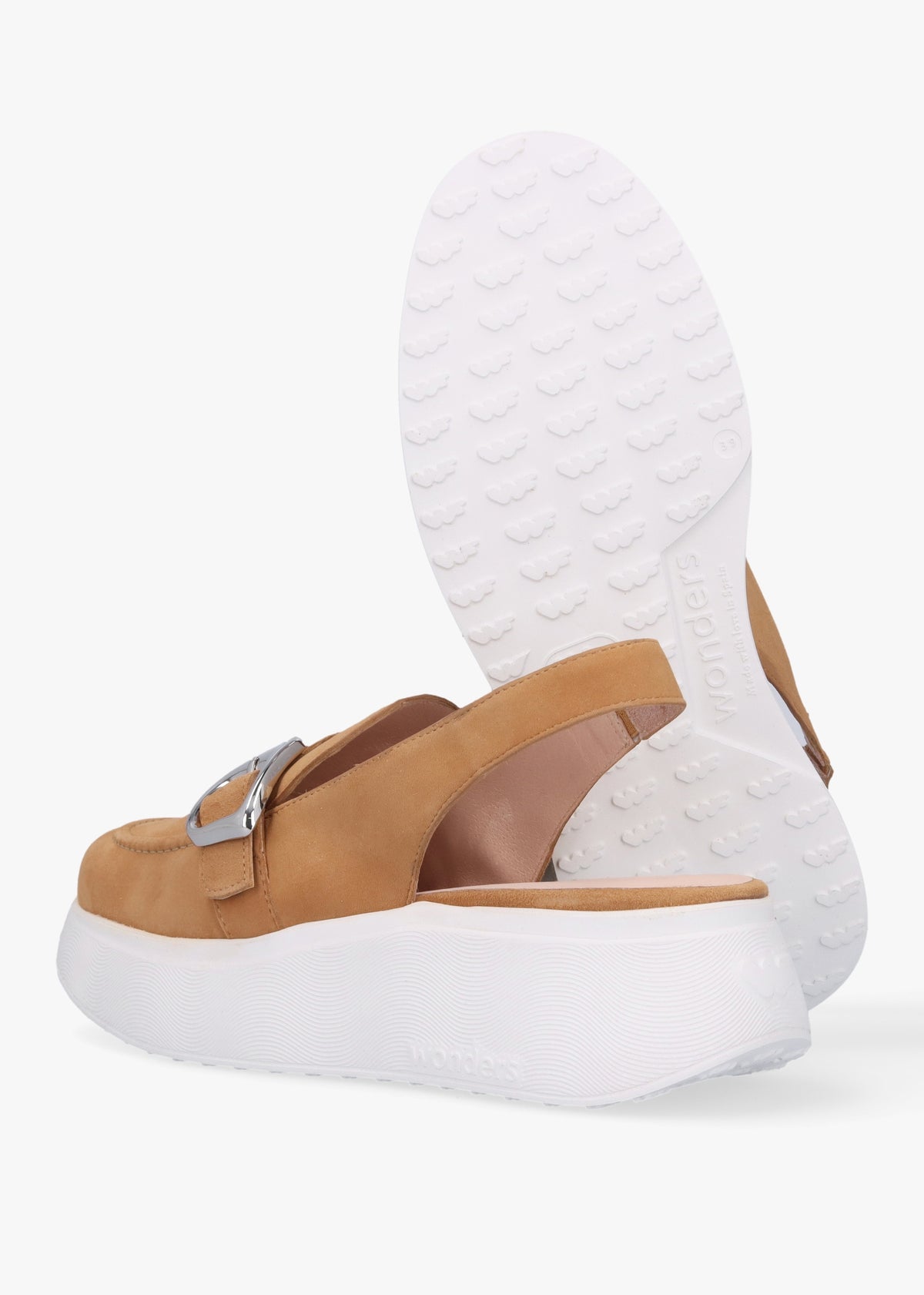 Acalia Tan Suede Chunky Low Wedge Sling Backs