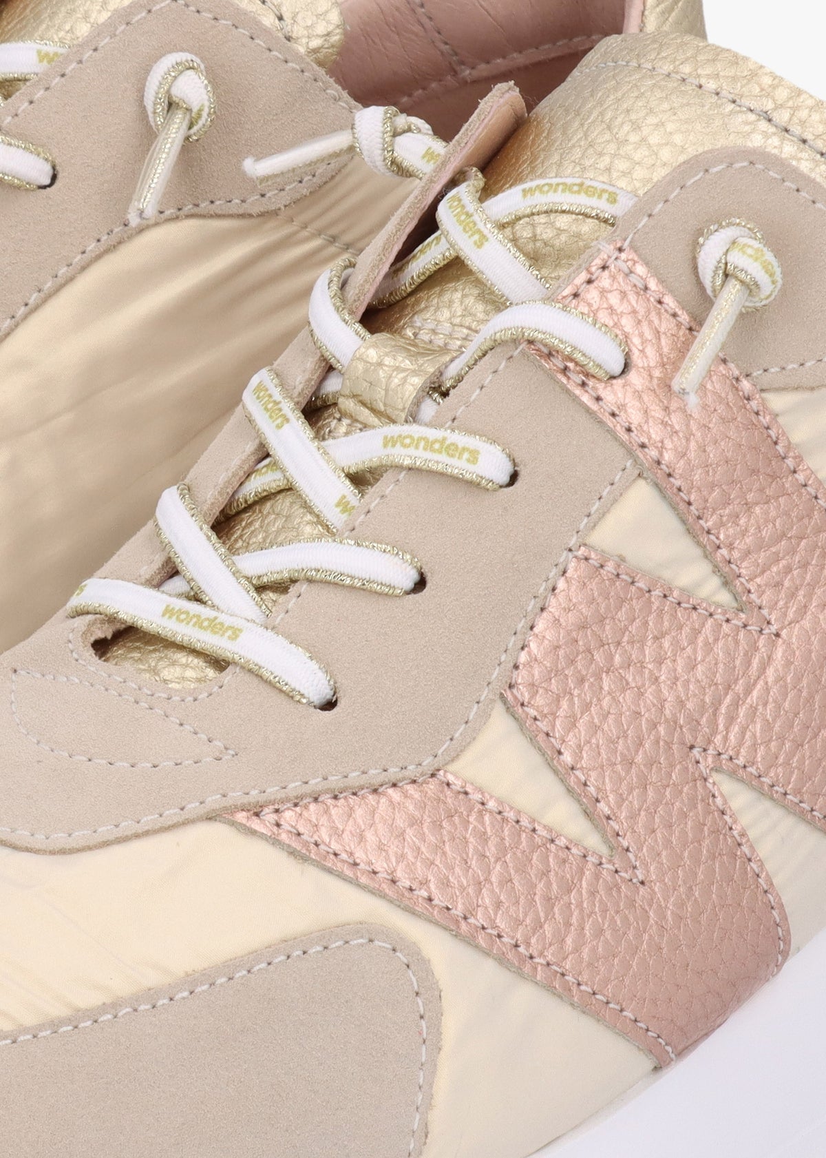 Oslo Beige Metallic Suede & Nylon Trainers