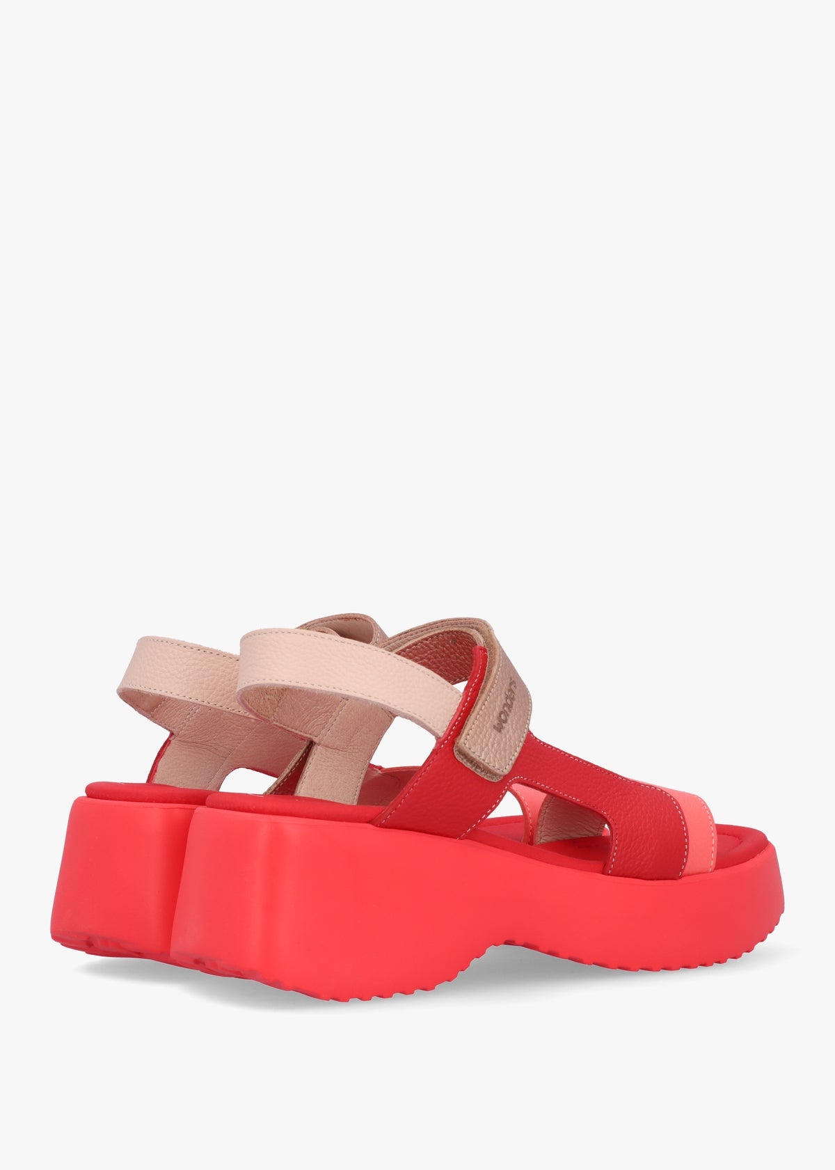 Telva Red Multi Leather Chunky Sandals