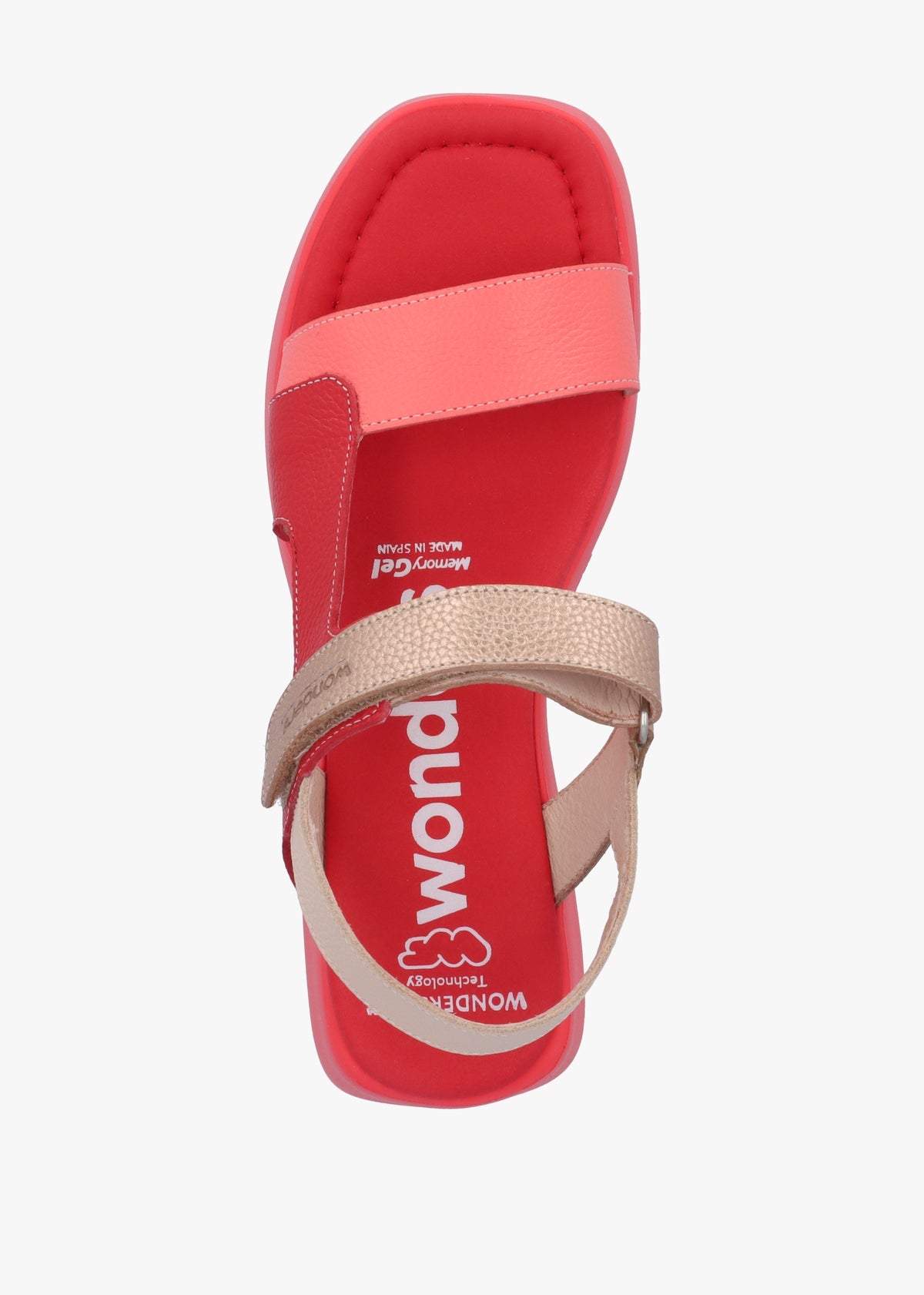 Telva Red Multi Leather Chunky Sandals