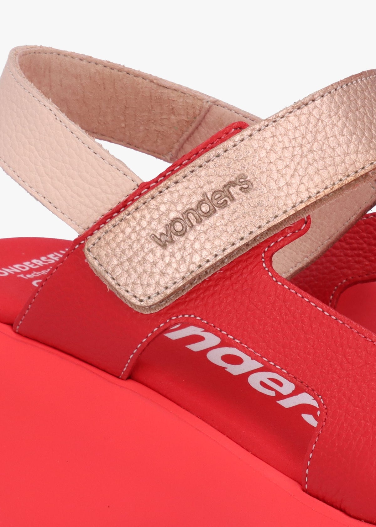 Telva Red Multi Leather Chunky Sandals