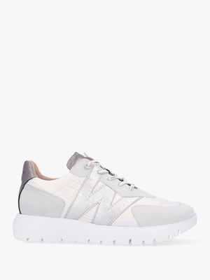 Oslo White Metallic Suede & Nylon Trainers