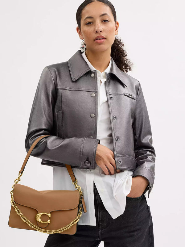 Chain Tabby Honey Brown Leather Shoulder Bag