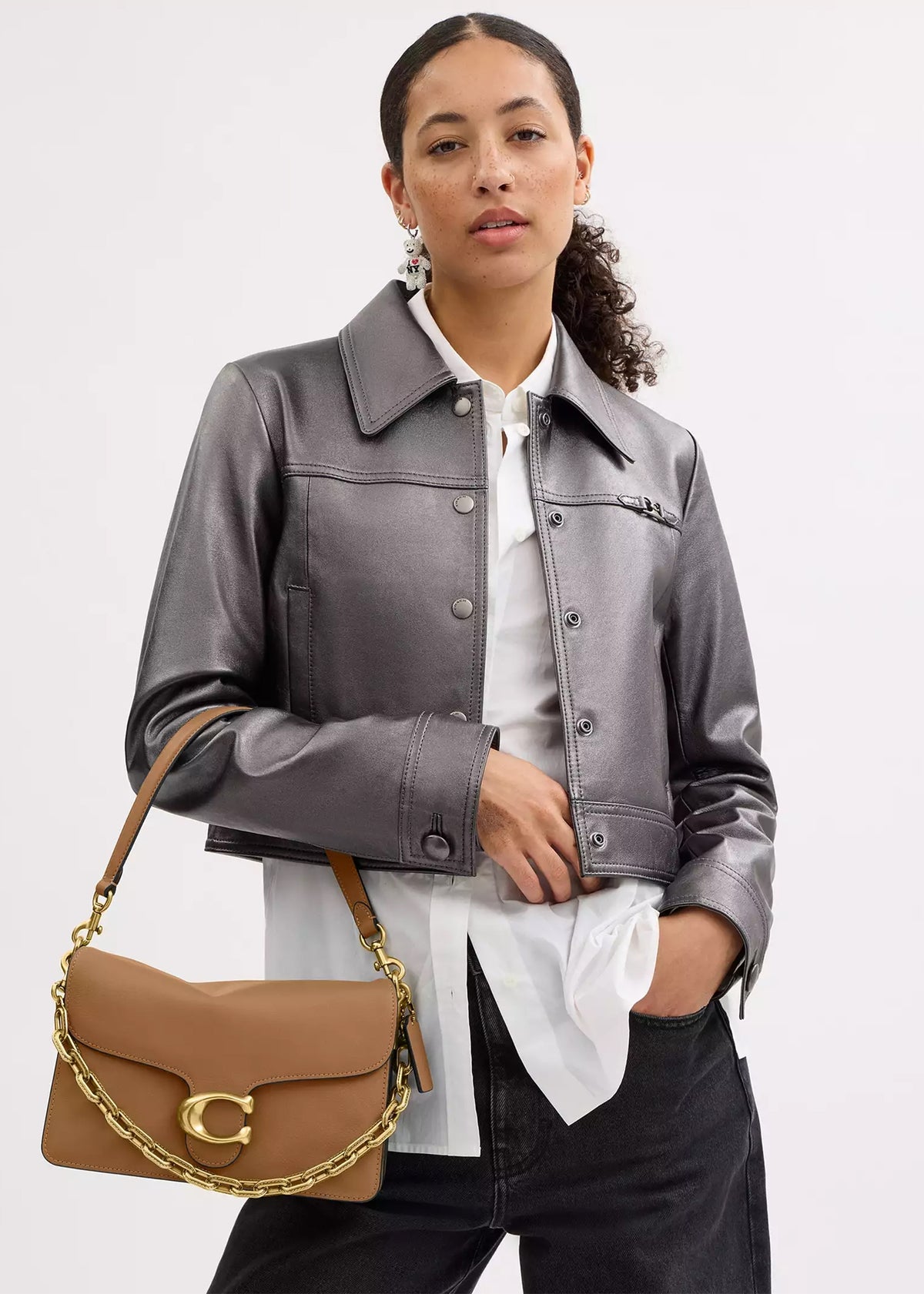 Chain Tabby Honey Brown Leather Shoulder Bag