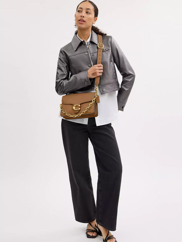 Chain Tabby Honey Brown Leather Shoulder Bag