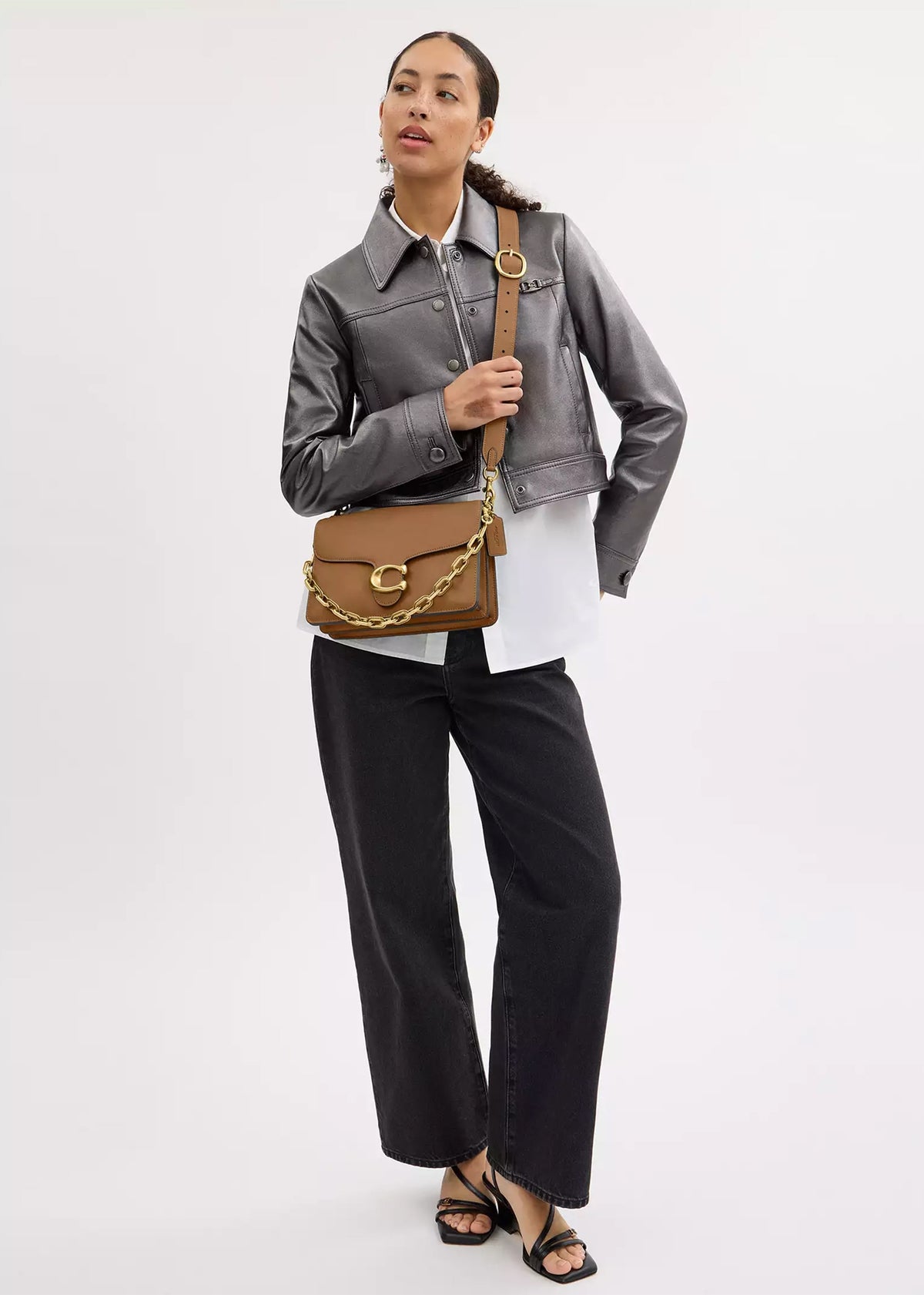 Chain Tabby Honey Brown Leather Shoulder Bag