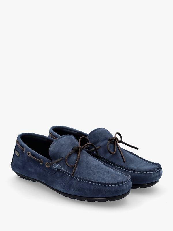 Men’s Courage Shark Blue Suede Driving Shoes
