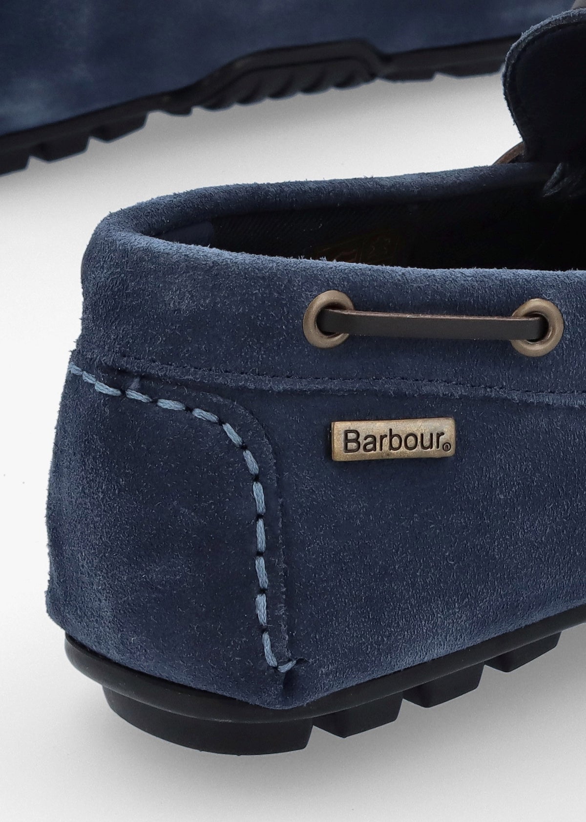 Men’s Courage Shark Blue Suede Driving Shoes