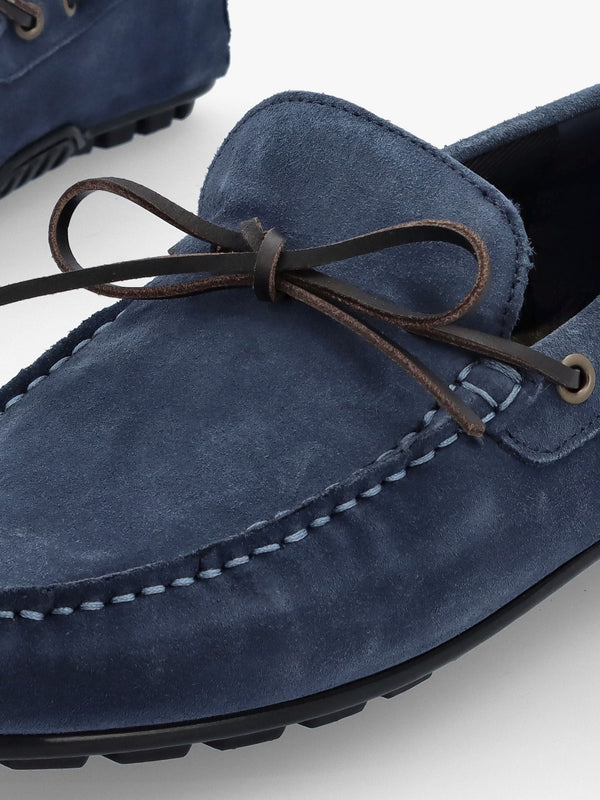 Men’s Courage Shark Blue Suede Driving Shoes