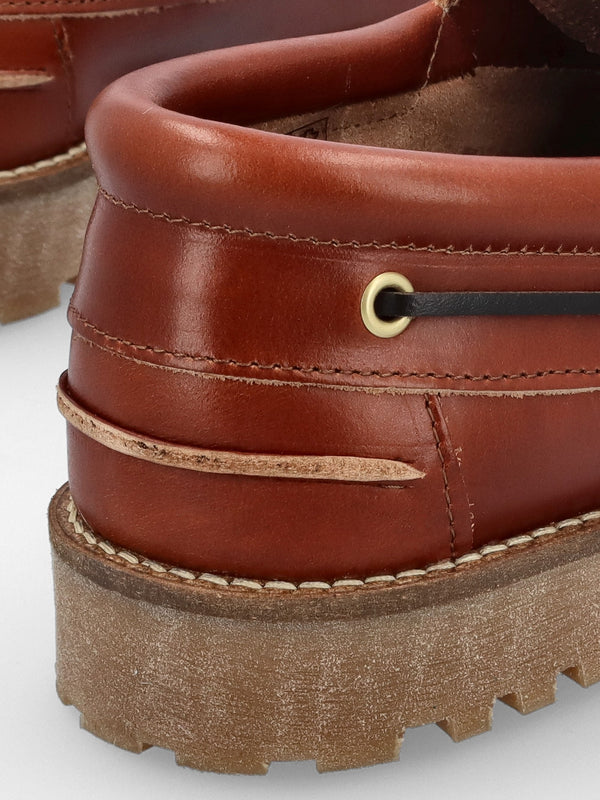 Men’s Re-Engineered Tan Leather Deck Boat Shoes