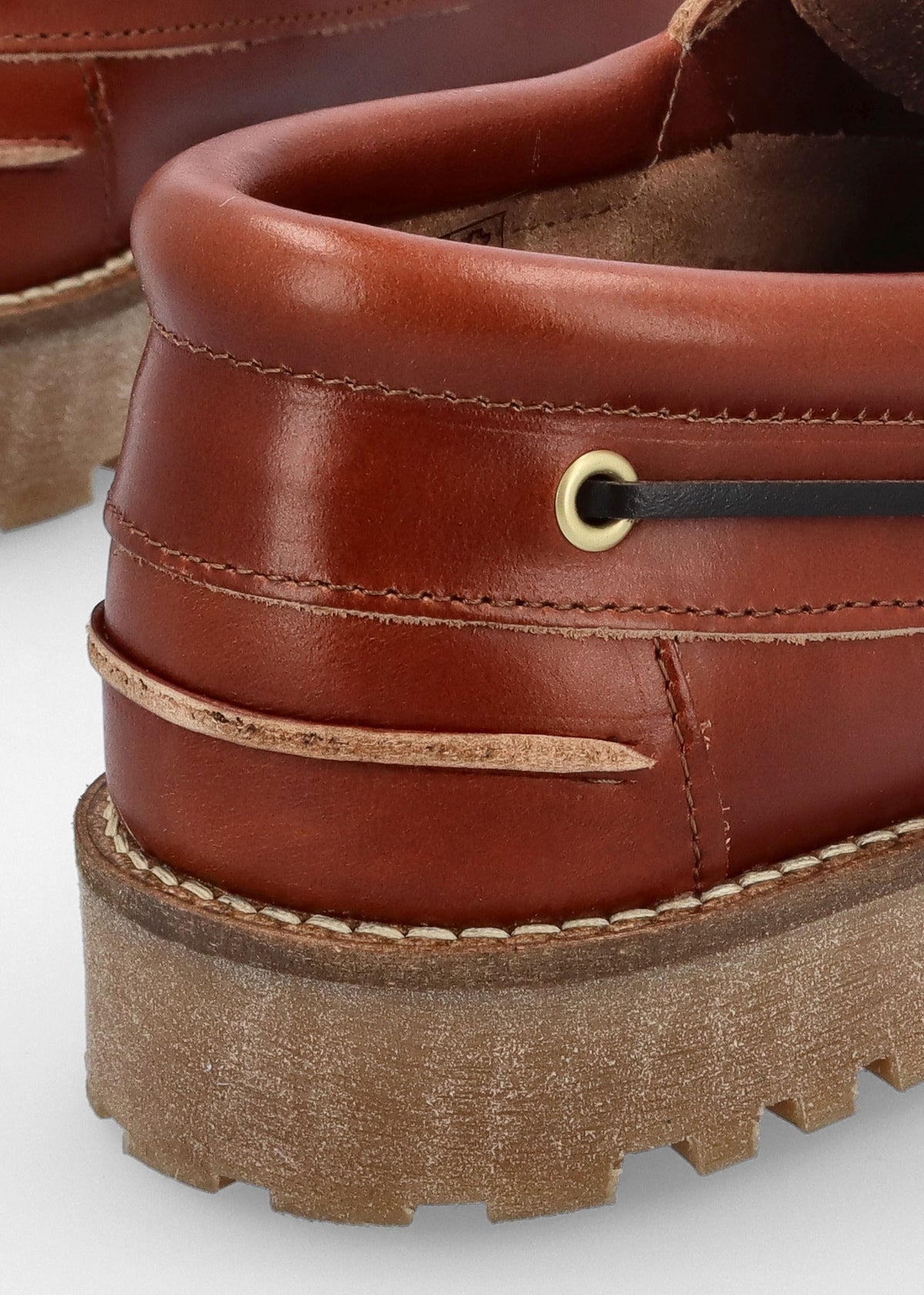 Men’s Re-Engineered Tan Leather Deck Boat Shoes
