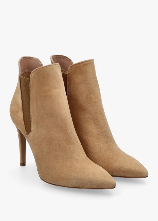 Adril Beige Suede Ankle Boots