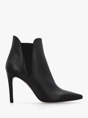 Adril Black Leather Ankle Boots