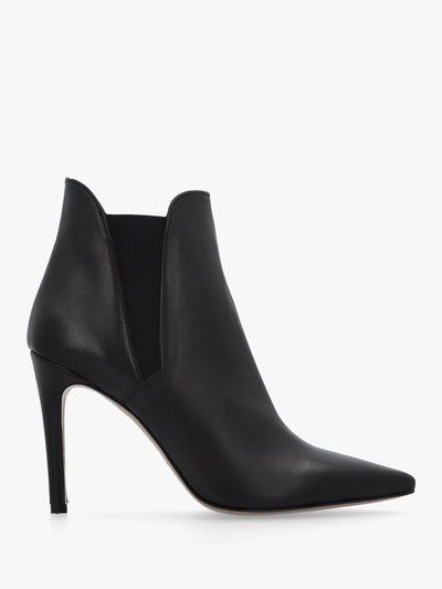 Adril Black Leather Ankle Boots
