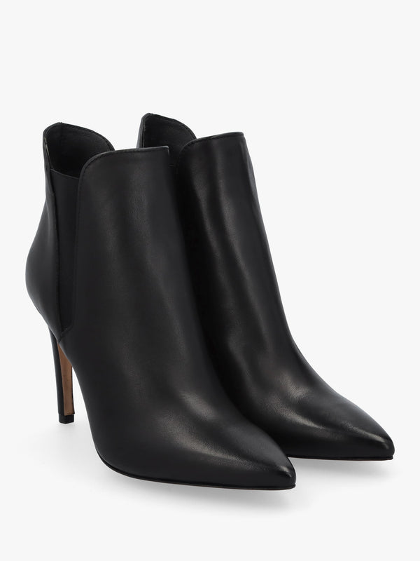 Adril Black Leather Ankle Boots