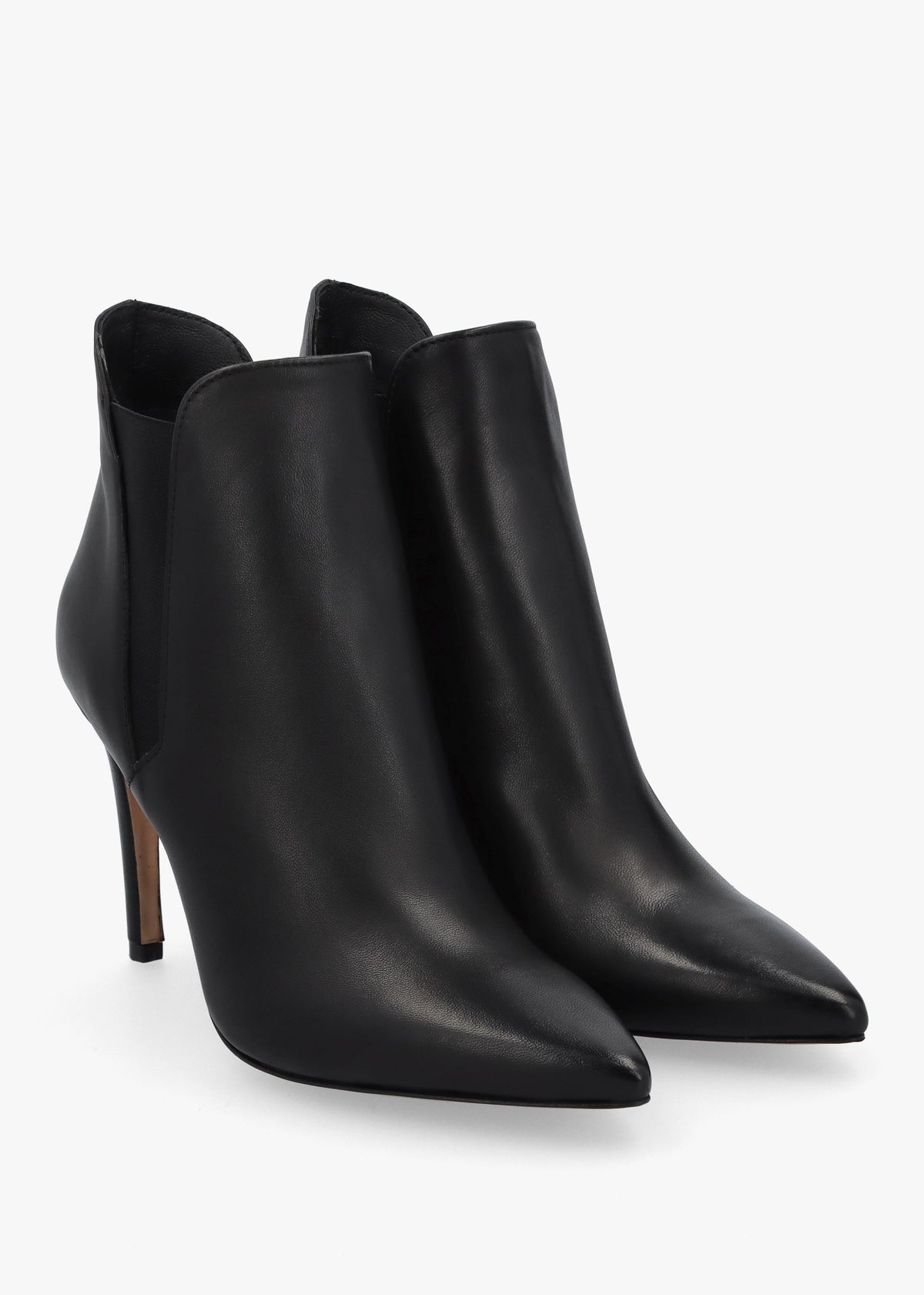 Adril Black Leather Ankle Boots