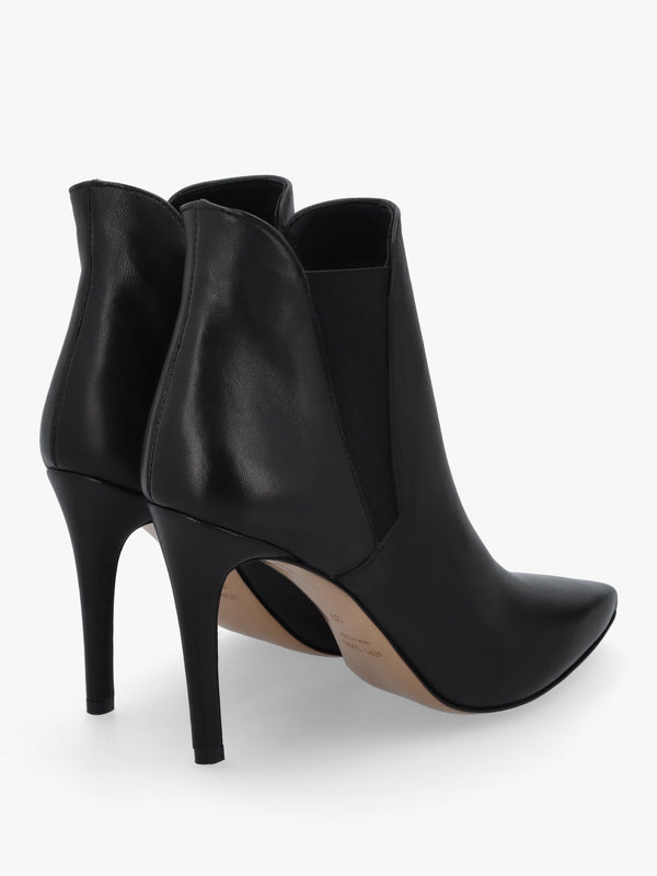 Adril Black Leather Ankle Boots