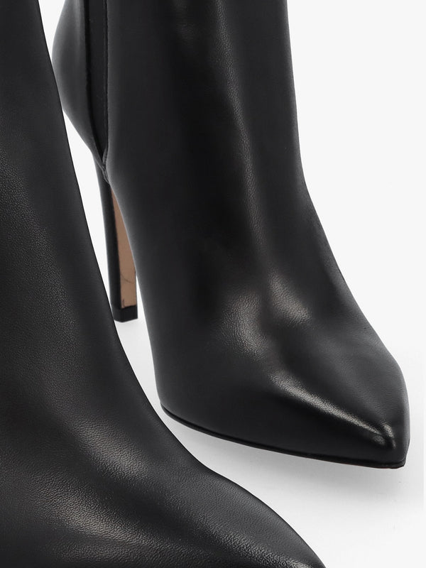 Adril Black Leather Ankle Boots