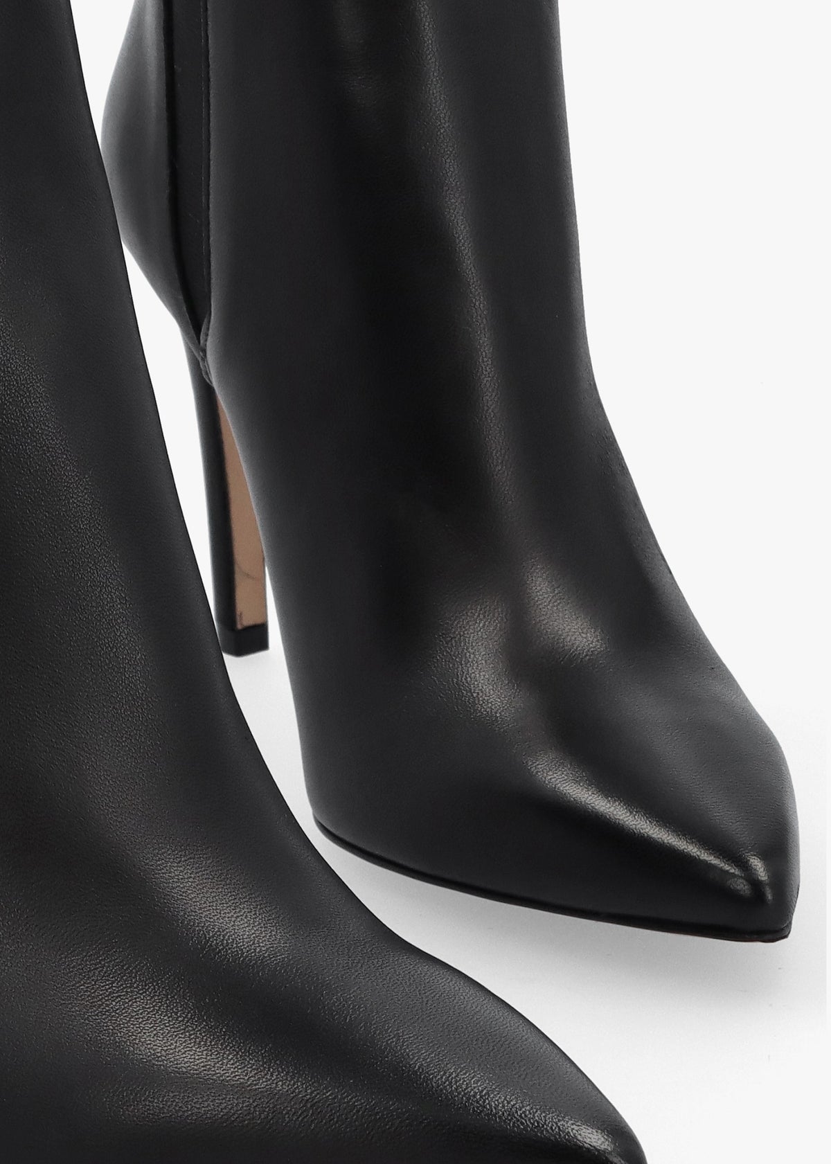 Adril Black Leather Ankle Boots